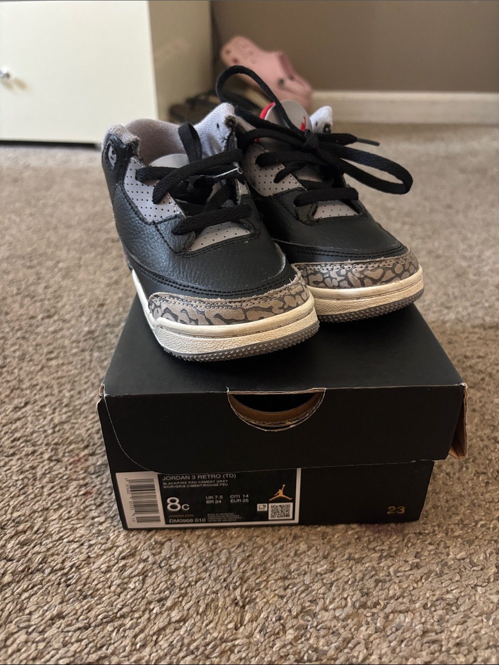 Jordan Kids Black and Grey Elephant-Print Sneakers